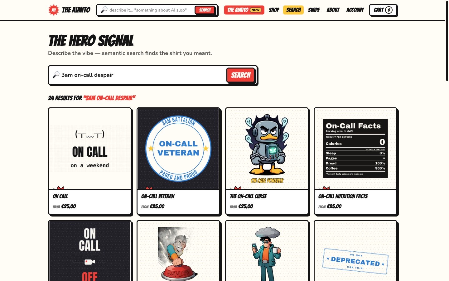 Vibe search results for "3am on-call despair" - 24 matching on-call designs