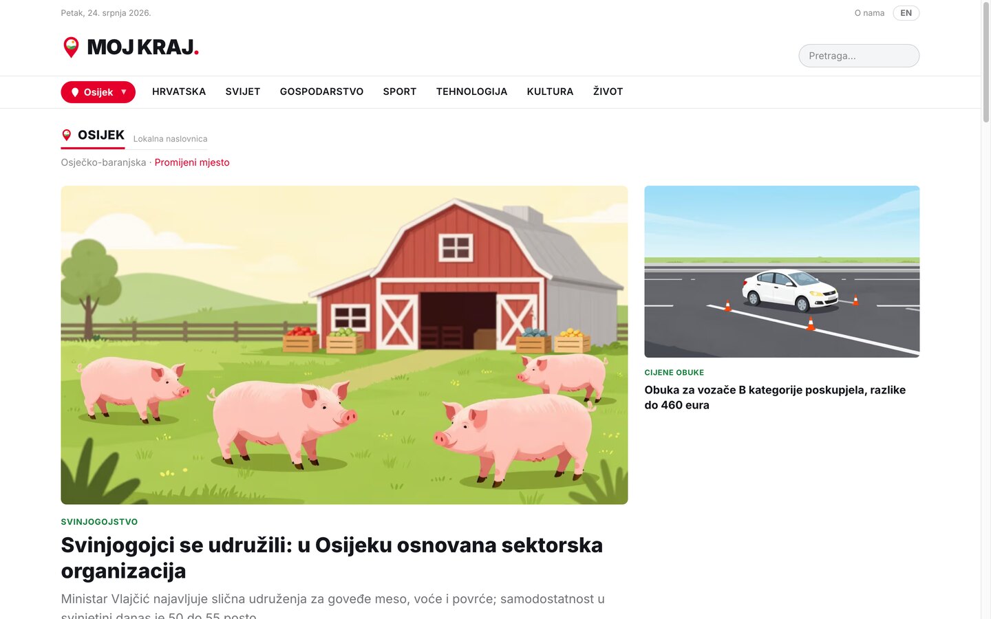 Lokalna naslovnica za Osijek - svako mjesto, otok i županija dobiva svoje izdanje